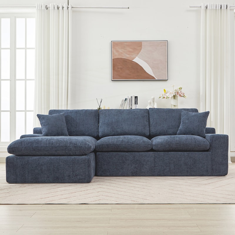 107.9inch Cloud Sectional Sofa - Blue