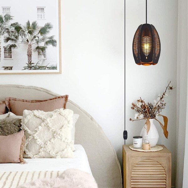 Rustic plug in pendant light top