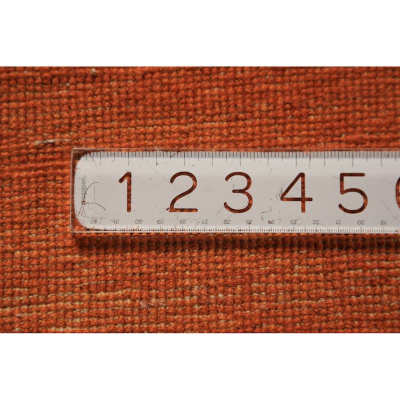 Solid Gabbeh Modern Rug Hand-Knotted Oriental Wool Carpet - 4'2" x 5'10"