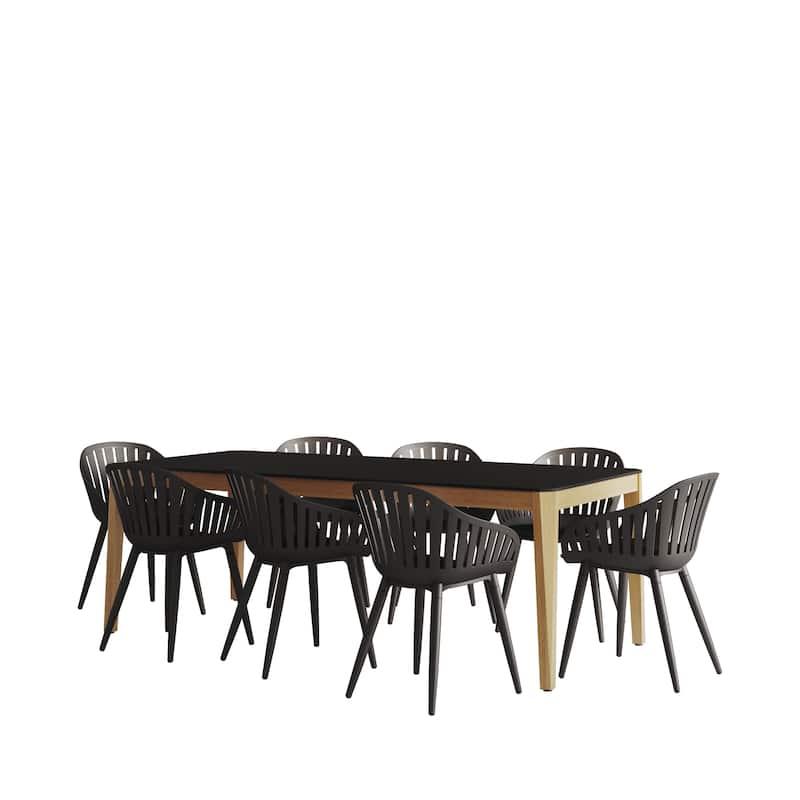 Midtown Concept FSC Certified Wood 9pc Indoor Eighter Dining Room Set
