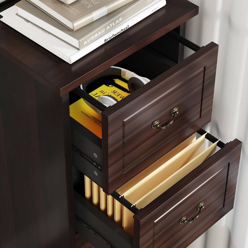 51-Inch Tall 4-Drawer File Cabinet Wood Vertical Storage Cabinet for Home Office A4/Letter/Legal Files
