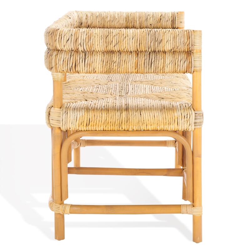SAFAVIEH Couture Elexa Tropical Banana Woven Bench, Fully Assembled - 54"W x 21"D x 28"H