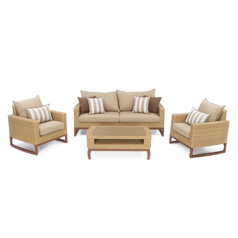 Milea 4 Piece Sunbrella Outdoor Patio Seating Set