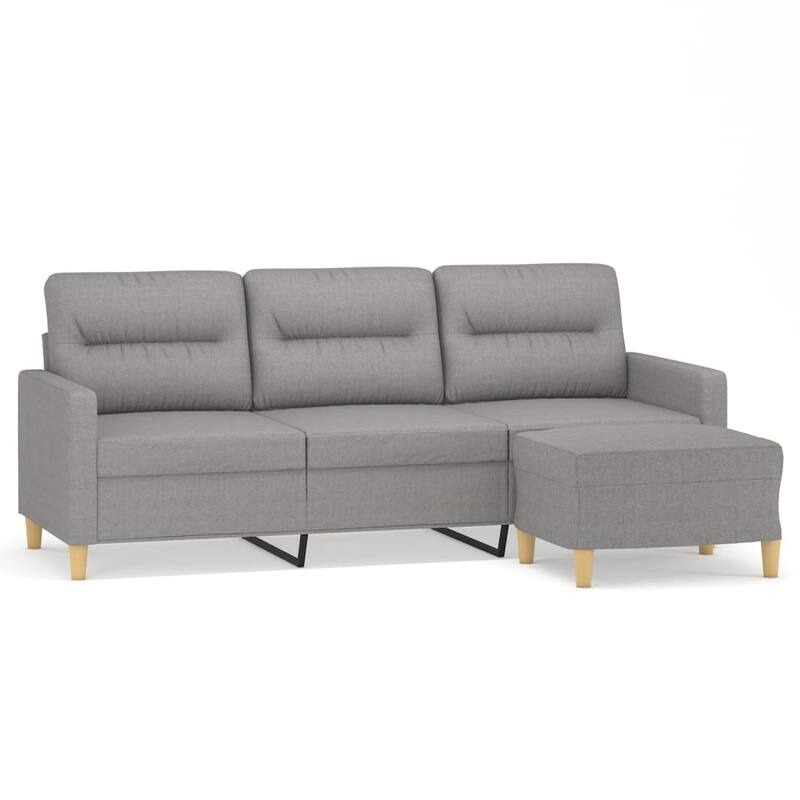vidaXL Sofa with Footstool Dark/Light Gray multi size Fabric