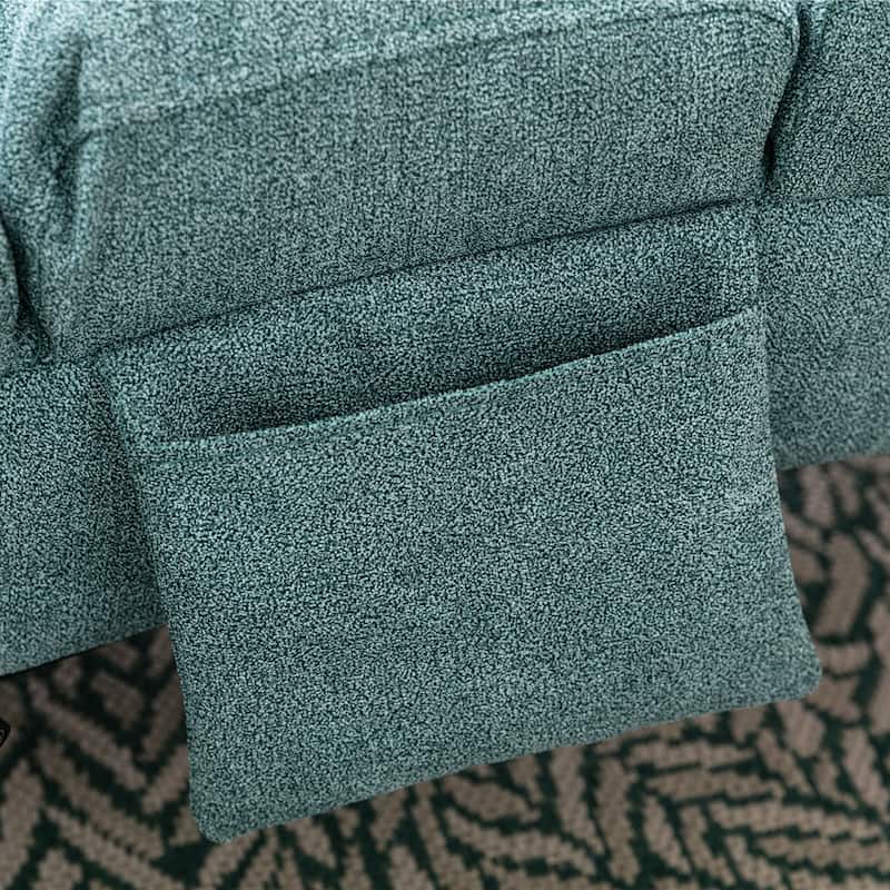 Teal 21.65" High Back Upholstered Chaise Lounge Chair with Massage