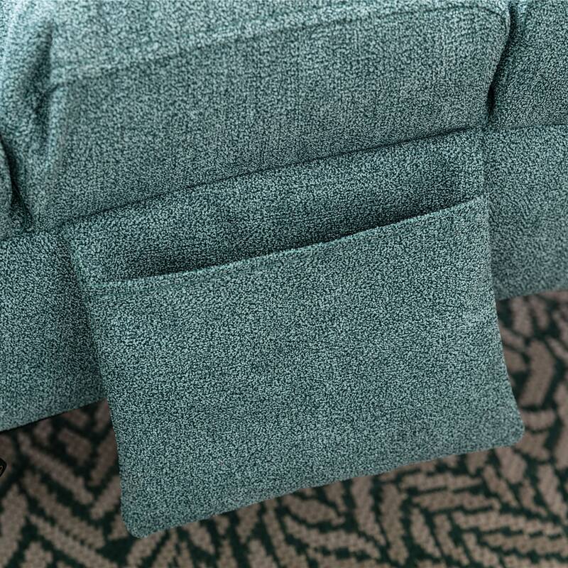 Teal Modern 21.65" High Back Upholstered Chaise Lounge Chair with Remote Control and Ergonomic Electric Massage