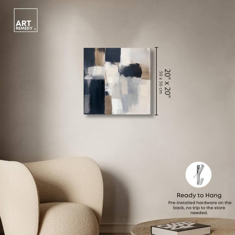 Blue and Tan Abstraction II Canvas by Art Remedy, Gallery Wrapped