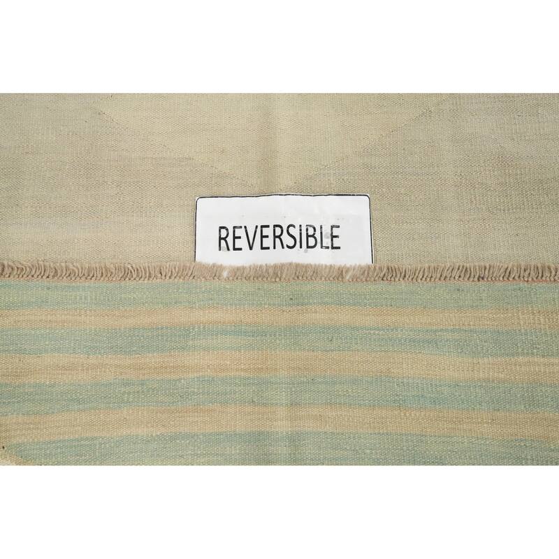 Hand Woven Oriental 100% Wool Carpet Southwestern Modern Multi-Colored Kilim Area Rug - 9' 9'' X 8' 2''