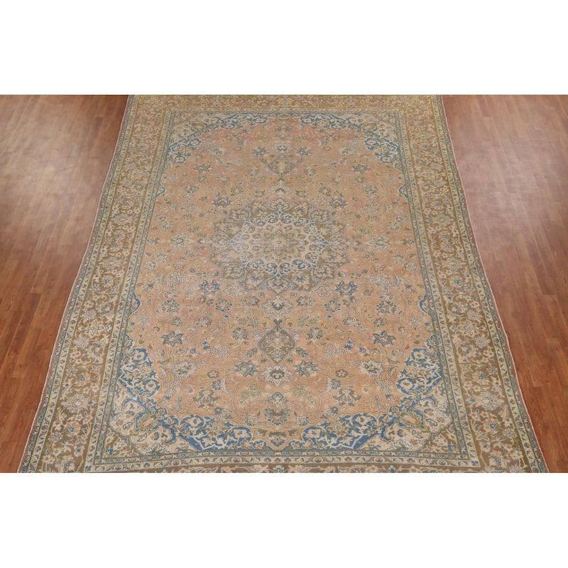 Najafabad Vintage Persian Area Rug Handmade Wool Carpet - 9'6" x 12'11"
