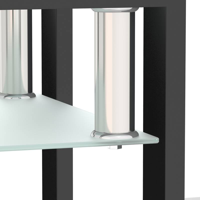 Set of 2 Tempered Glass Coffee Table End Table Set