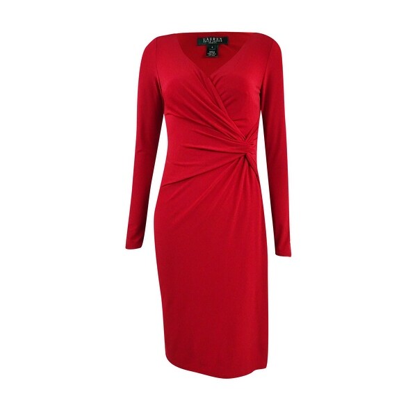 womens long sleeve red dress