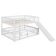 preview thumbnail 3 of 19, Full over Full Low Wood Bunk Bed with Guardrail, Ladder & Slide
