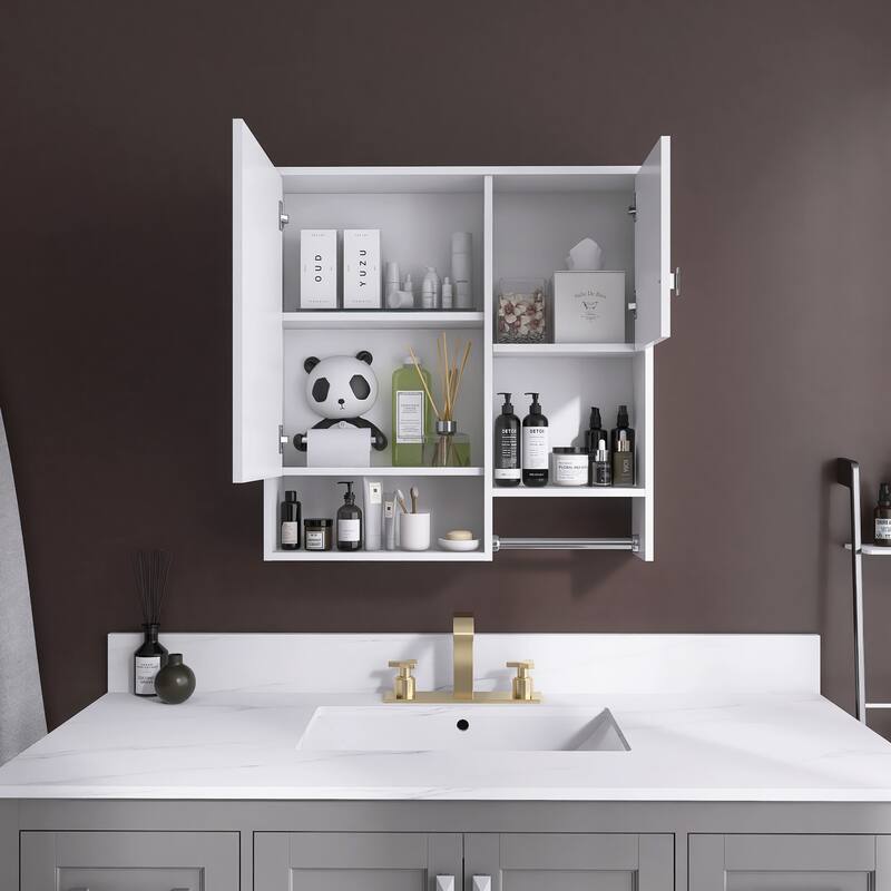 29'' x 28" Rectangular MDF Medicine Cabinet with Mirror
