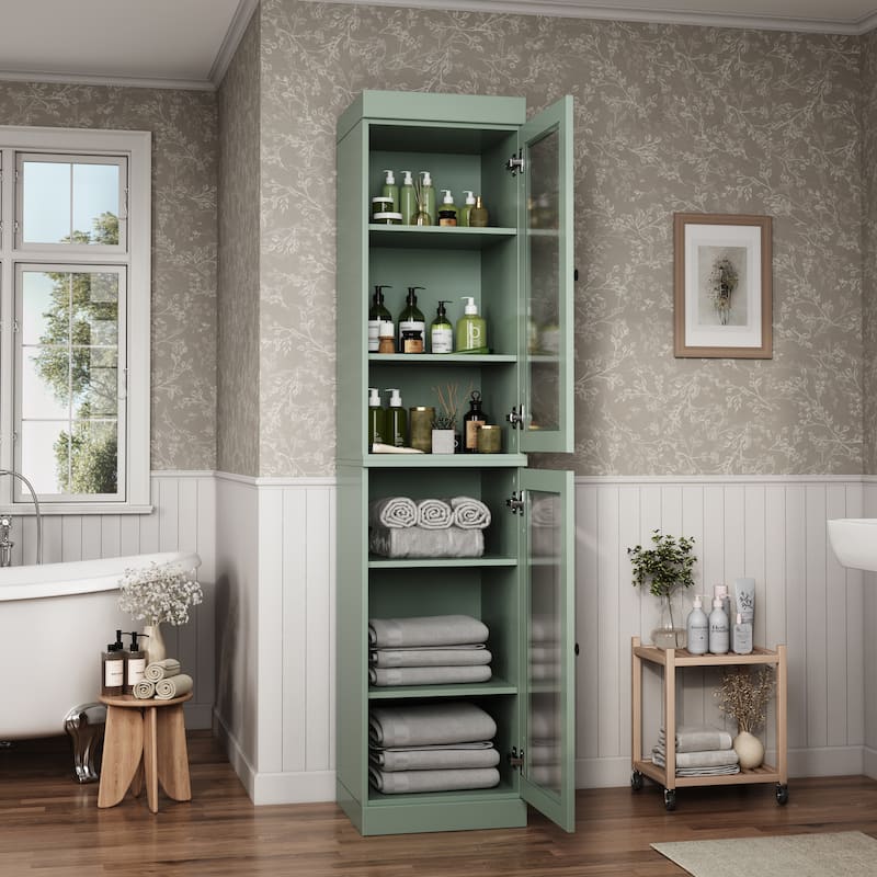 100% Solid Wood 16.5" Bathroom Cabinet with Optional Doors by Palace Imports