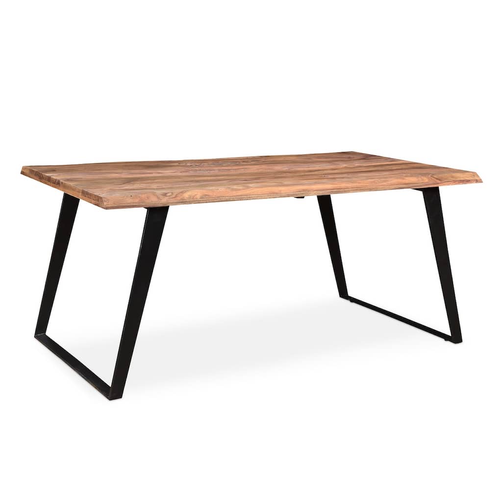Carbon Loft Live Edge Dining Table with Black Iron Legs (India)