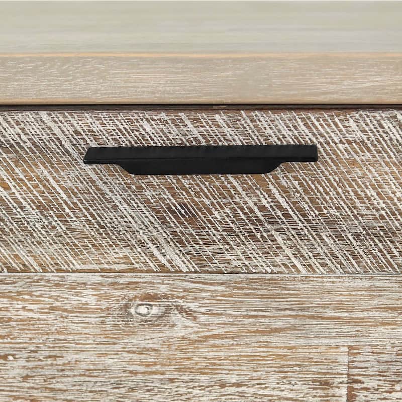 Bridges 4 Drawer Desk in Two Tone Acacia Wood