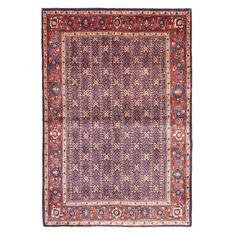 ECARPETGALLERY Hand-knotted Anadol Dark Navy Wool Rug - 4'7 x 6'8