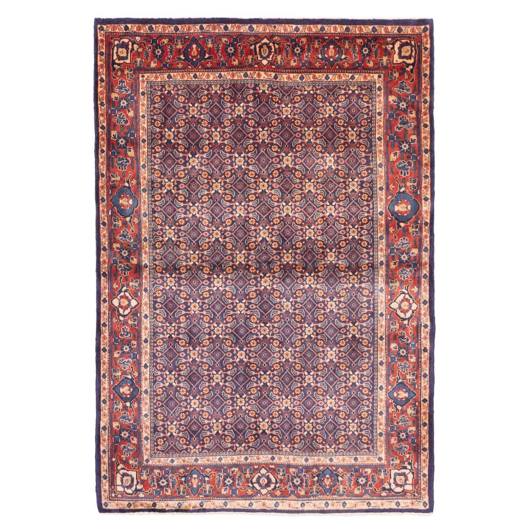 ECARPETGALLERY Hand-knotted Anadol Dark Navy Wool Rug - 4'7 x 6'8