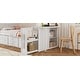 preview thumbnail 32 of 30, Twin Wooden Platform Bed with Trundle, Built-in Study Desk, Storage Shelf & 3 Drawers, Space-Saving Bed for Kids/Teens