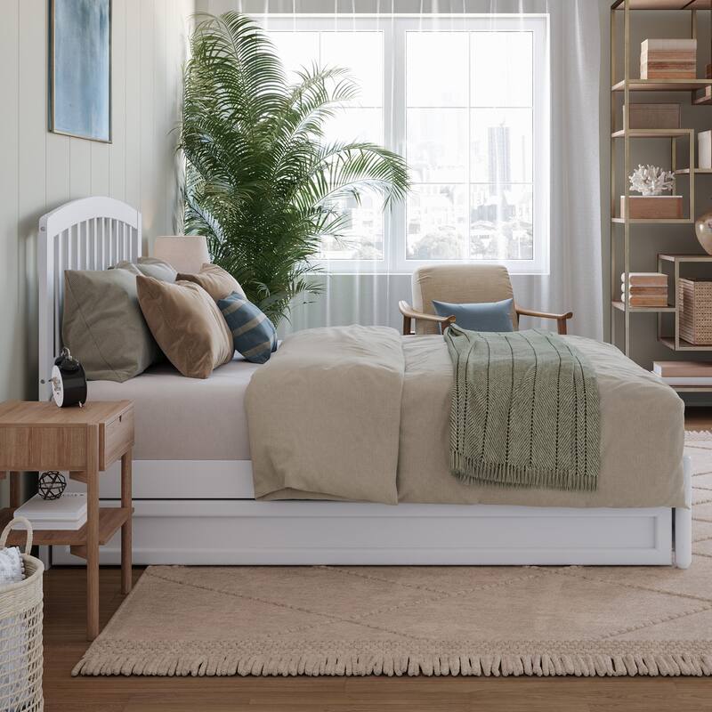 Lucia Platform Bed with Panel Footboard and Twin Trundle