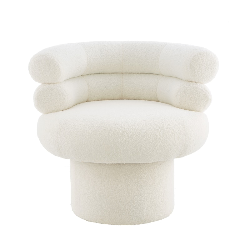 Christopher Knight Home - Swivel Bliss American Design Upholstered Round Swivel Barrel Chair with Teddy Fleece Fabric