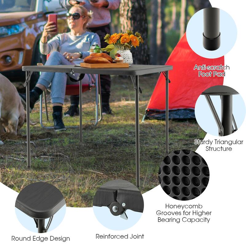 Costway Folding Camping Table Portable HDPE Outdoor Picnic Dining - See Details