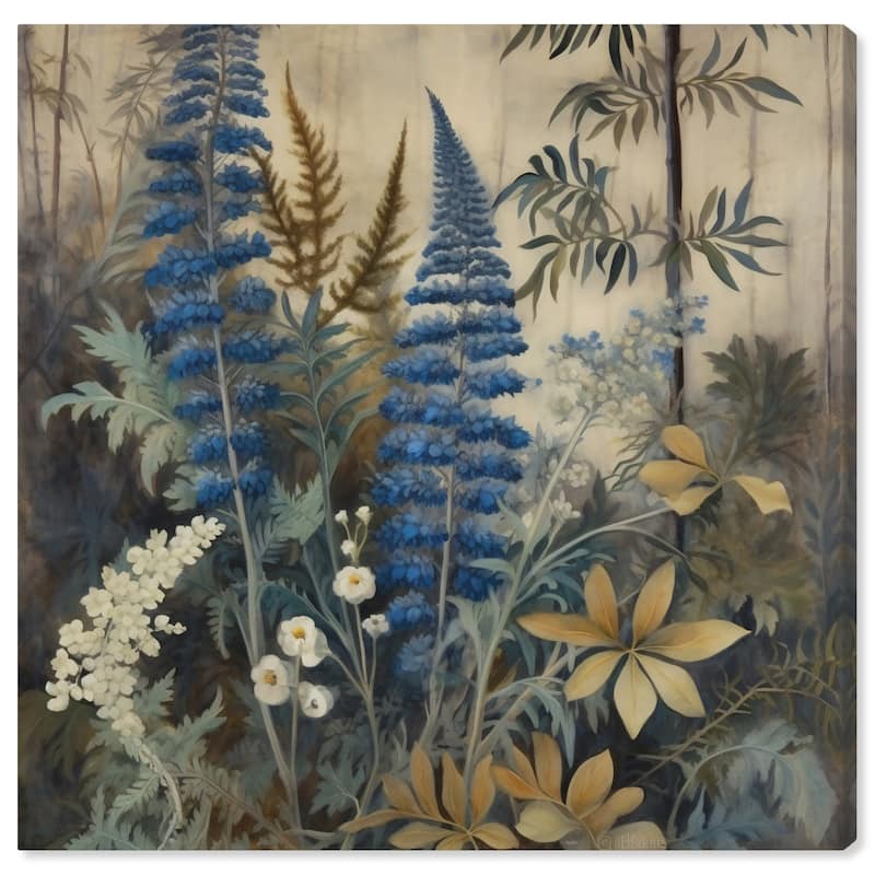 Wynwood Studio Canvas Floral and Botanical Kind of Lavandula Blue and Violet Blue Traditional Wall Art Canvas Print