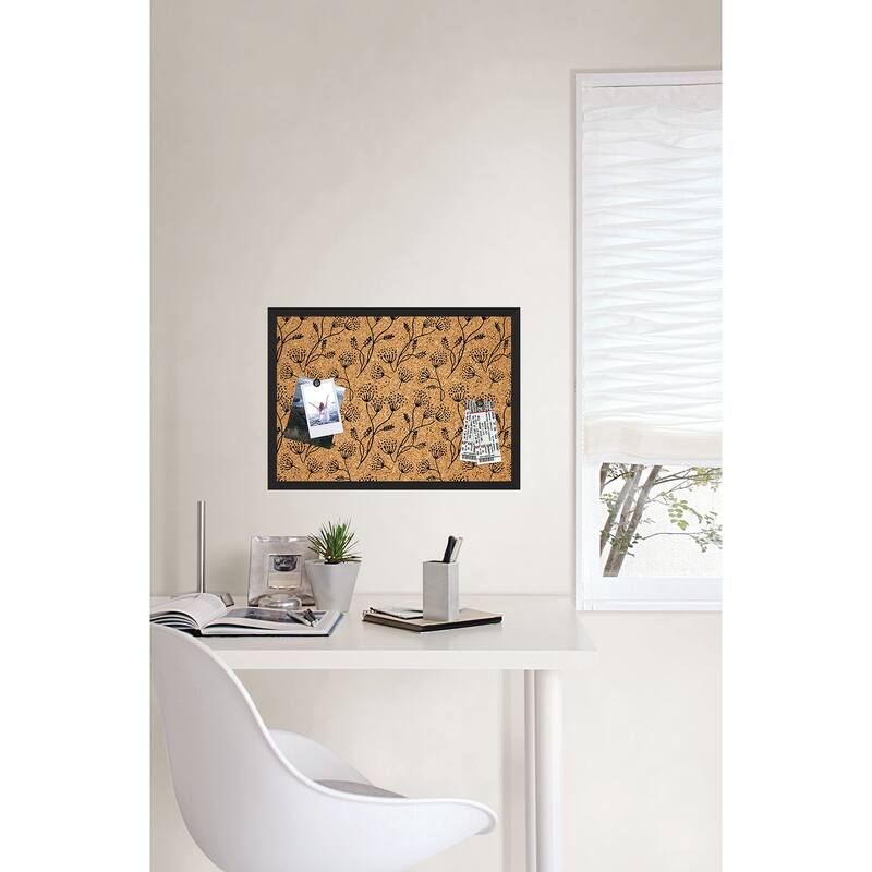 WallPops Floral Branch Black Printed Corkboard