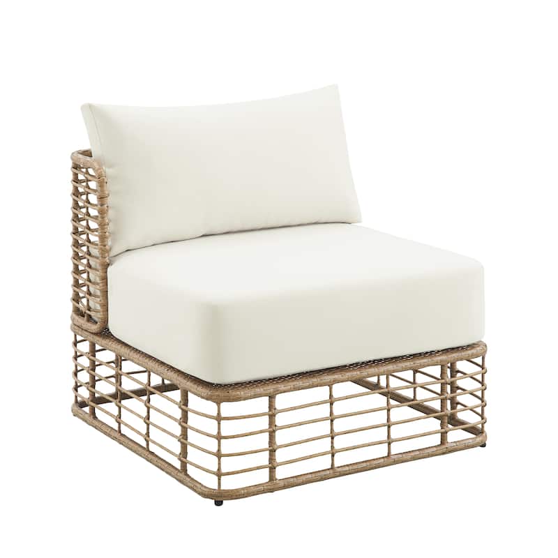 Corvus Ghana 6-Piece Resin Wicker Outdoor Sectional Sofa Set with Cushions