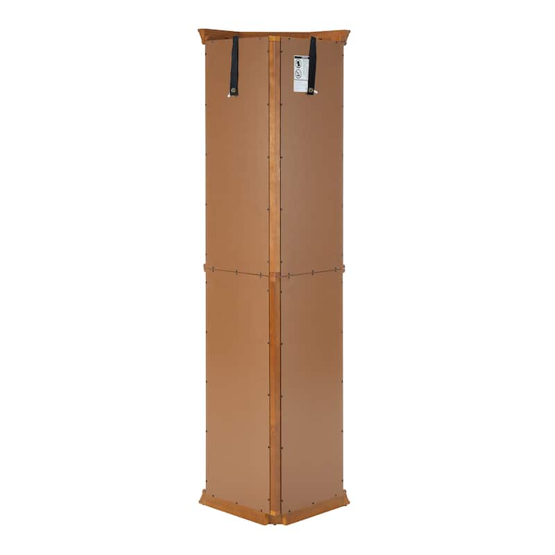 Corner Curio Cabinet with Lights, Adjustable Tempered Glass Shelves, Mirrored Back, Display Cabinet