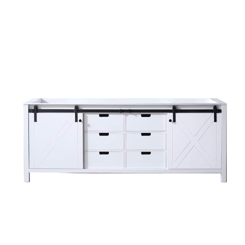 Marsyas 84 in W x 22 in D Ash Grey Double Bath Vanity - White
