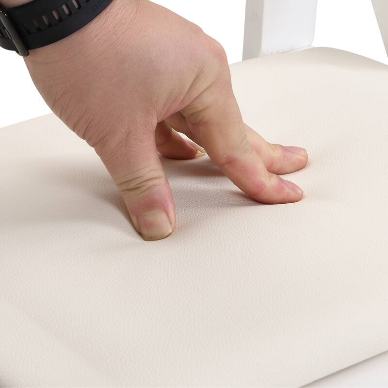 Beige+White 16.1" Folding Accent Chair (Set of 4)