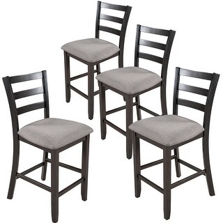 Set of 4 Wooden Counter Height Dining Chair with Padded Chairs - Bed ...