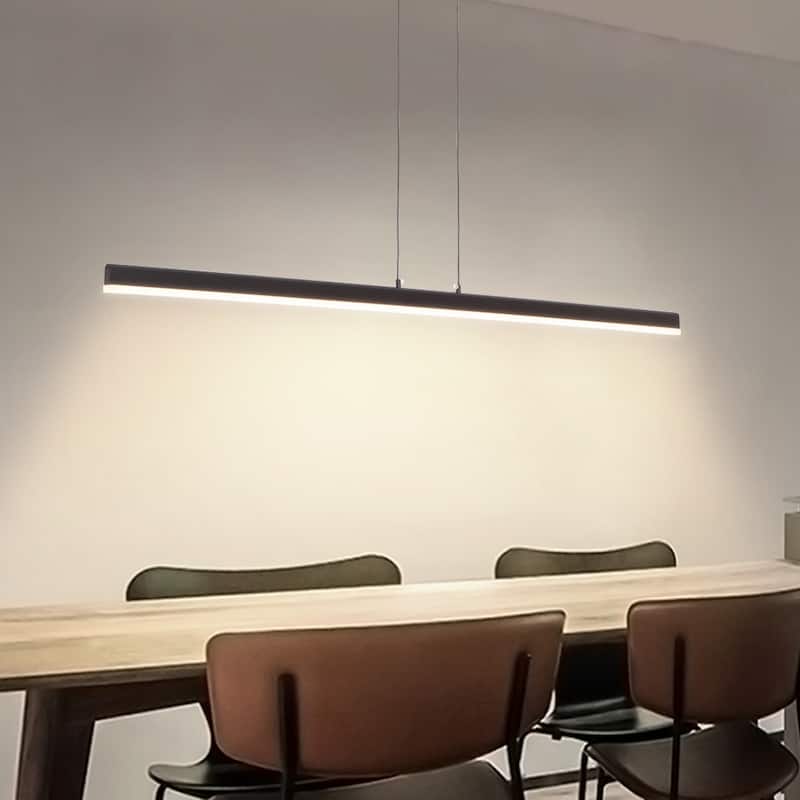 Modern Kitchen Island Dimmable LED Acrylic Linear Pendant Light - Length 47.64''