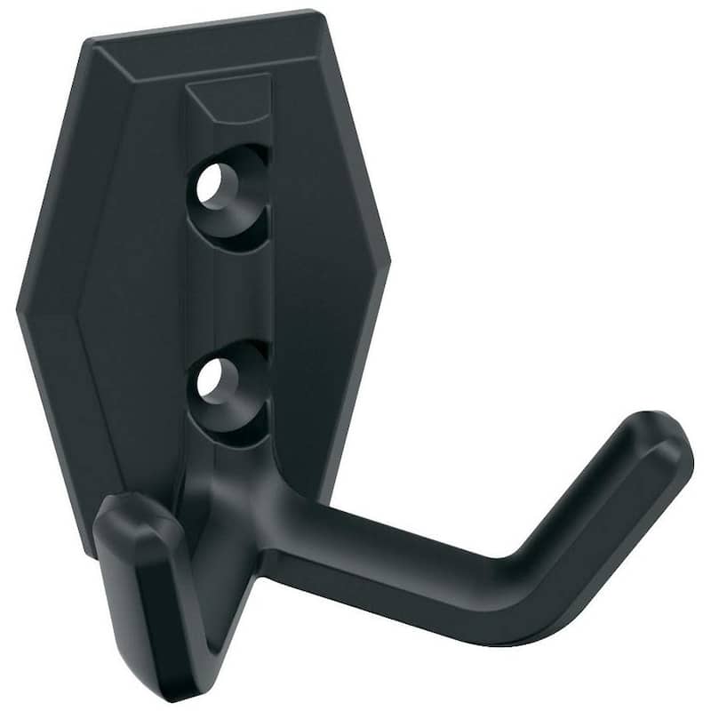 Amerock H37008 Benton Double Robe Hook - Matte Black