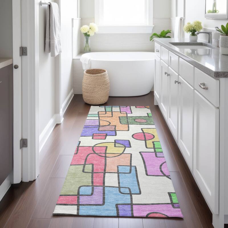 Machine Washable Indoor/ Outdoor Contemporary Prenner Chantille Rug