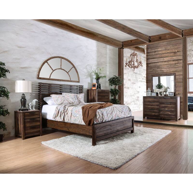 Lome Rustic Natural Tone 56-inch Wide 6-Drawer Wood Dresser by Furniture of America