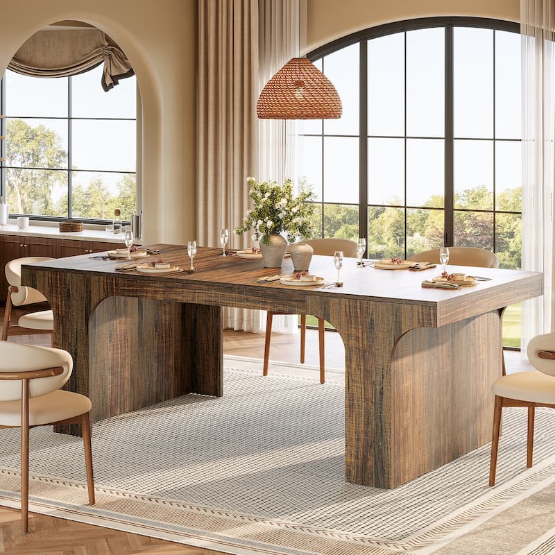 71" Large Wood Dining Table, Rectangular Kitchen Table, Dinner Accent Gathering Table