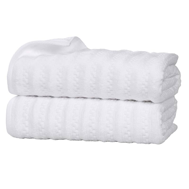 Superior Zuma Zero Twist Cotton Medium Weight Soft Absorbent Bath Sheets, Set of 2