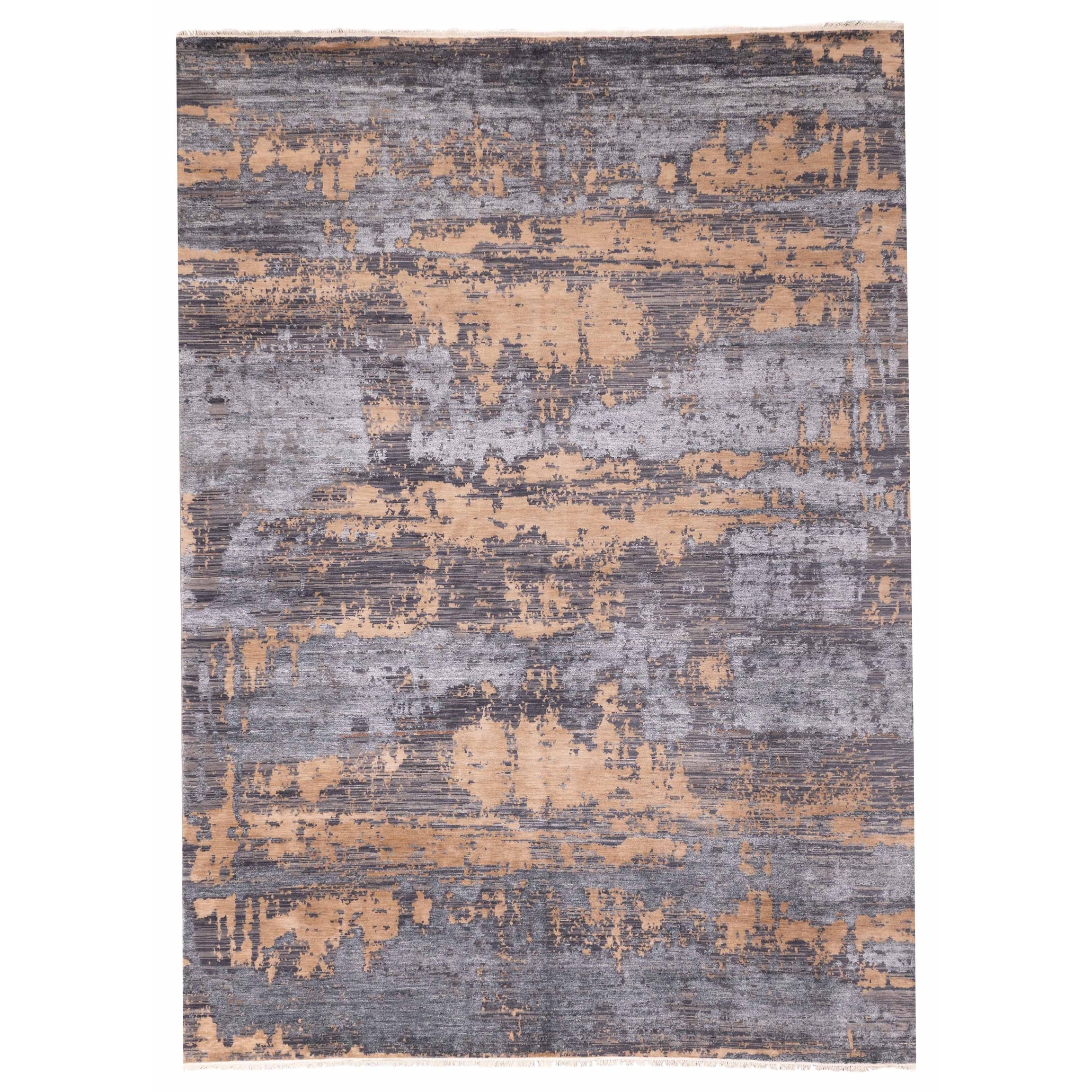 ECARPETGALLERY Hand-knotted Legacy Dark Grey Silk, Wool Rug - 8'9 x 11'11