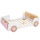 preview thumbnail 4 of 7, Full Size Car-Shaped Platform Bed with Soft Cushion Headboard and Footboard Shelves, White