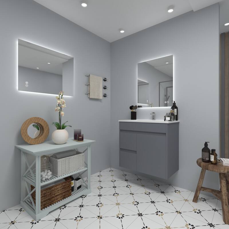 CB HOME LED Bathroom Mirror, Lighted Wall Mounted Vanity Mirror, Anti-fog, Backlit, Dimmable, Frameless, Horizontally/Vertically