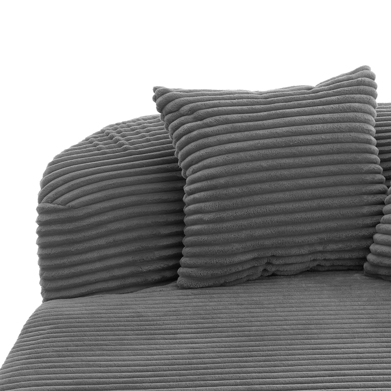 Modern Chaise Lounge Sofa Boneless Couch 51.6" Sofa Bed Compression Sofa Couch With Two Supportive Pillows