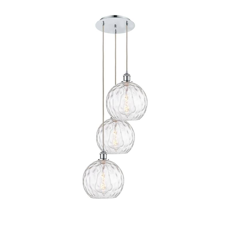 Innovations Lighting Athens Water Glass 3 Light 17" Multi-Pendant - Polished Chrome