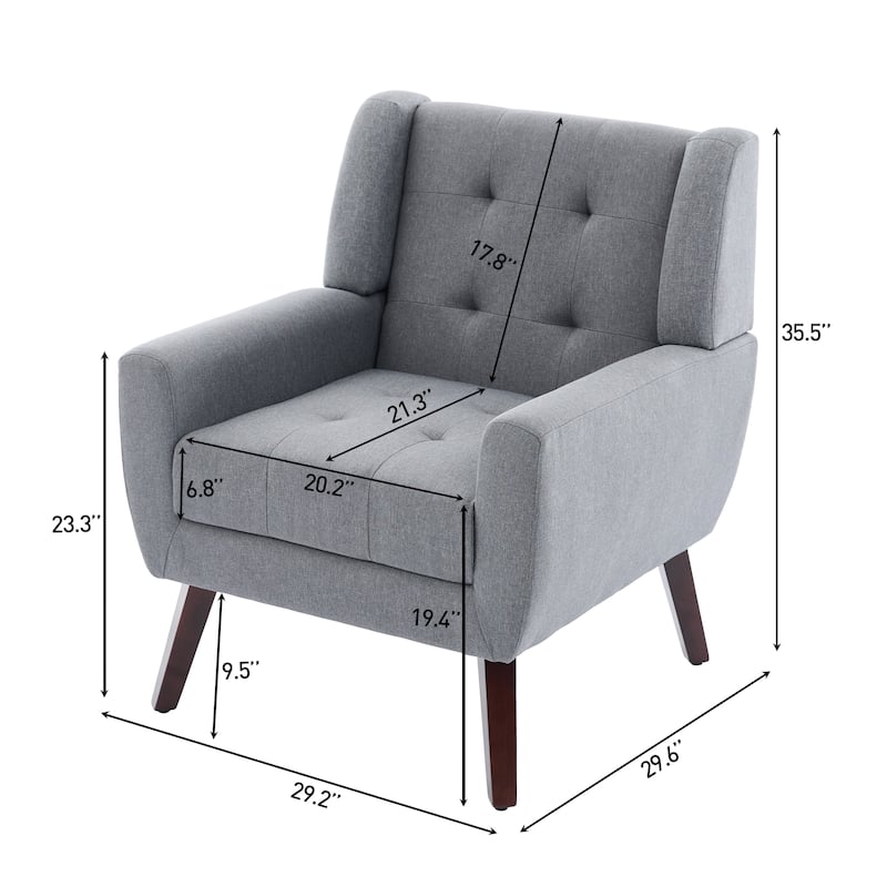 Tufted Arm Chair Upholstered Lounge Chair(Set of 2)