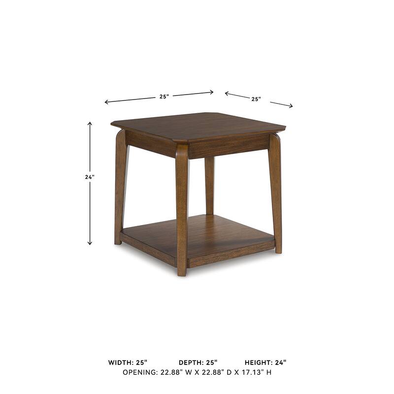 Signature Design by Ashley Trenmour Brown End Table - 25"W x 25"D x 24"H