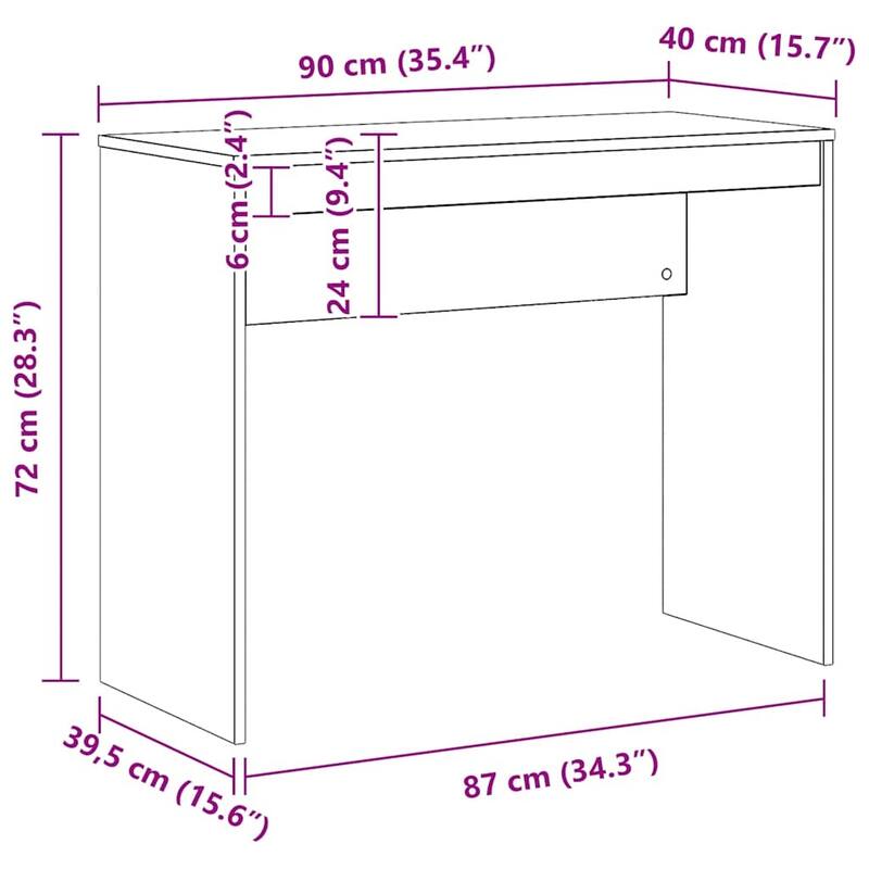 vidaXL Desk Home Office Standing Computer Workstation Table Engineered Wood