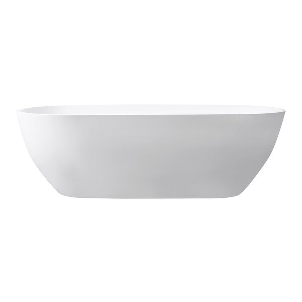 Avanity VBT1510 Flux 68-1/2" Acrylic Soaking Bathtub for Free Standing Installation with Center Drain - Matte White