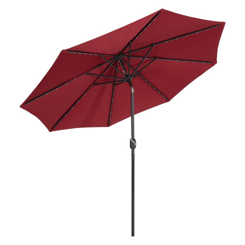 CorLiving 9ft Patio Umbrella with Lights, Tilting