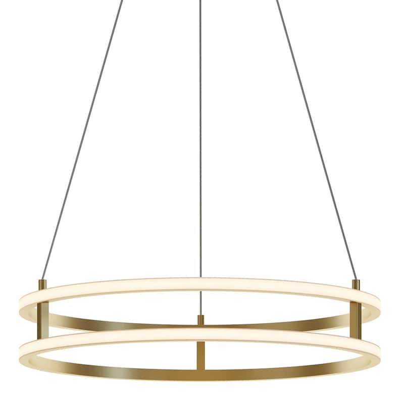AFX GEMP24LAJUD Gemini 24" Wide LED Ring Chandelier - Gold / White